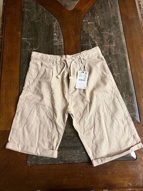Zara boys Drawstring Shorts in Light Beige